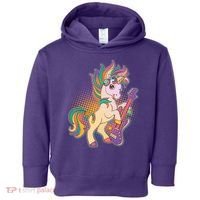 Retro Rocker Rainbow Unicorn Toddler Hoodie thumb 0