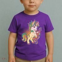Retro Rocker Rainbow Unicorn Toddler T-Shirt thumb 2