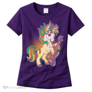 Retro Rocker Rainbow Unicorn Women's T-Shirt