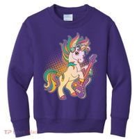 Retro Rocker Rainbow Unicorn Kids Sweatshirt thumb 0