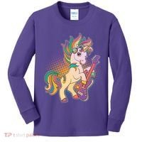 Retro Rocker Rainbow Unicorn Kids Long Sleeve Shirt thumb 0