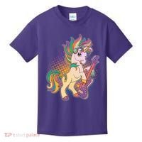 Retro Rocker Rainbow Unicorn Kids T-Shirt thumb 0