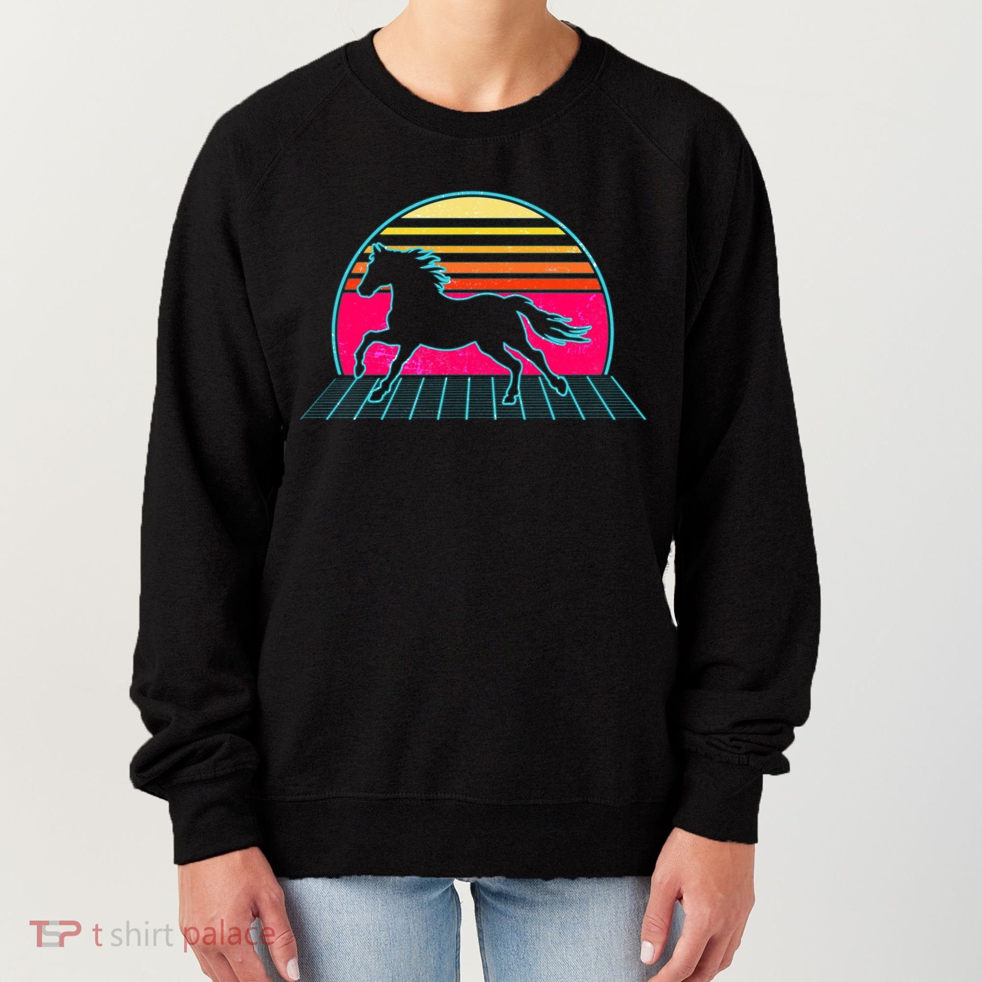 Retro Running Horse Silhouette Women's Sweatshirt