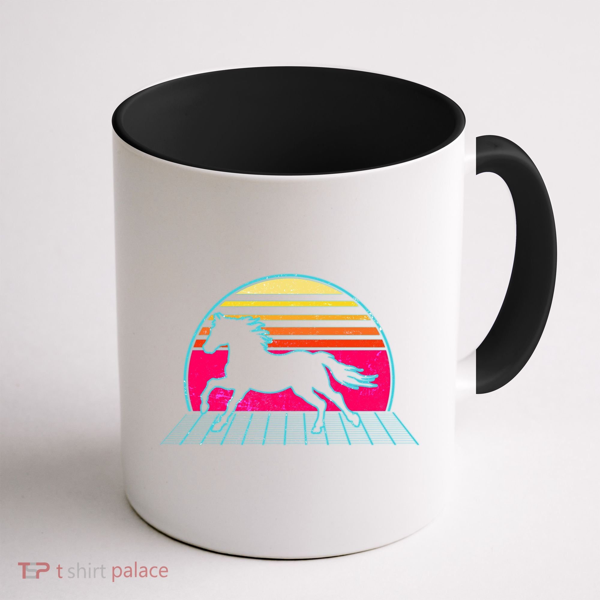 Retro Running Horse Silhouette Coffee Mug
