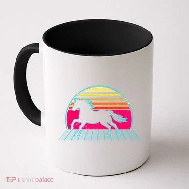 Retro Running Horse Silhouette Coffee Mug