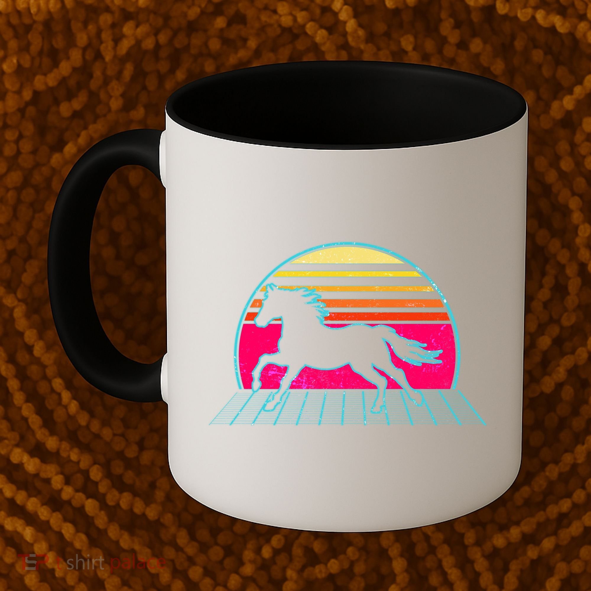 Retro Running Horse Silhouette Coffee Mug