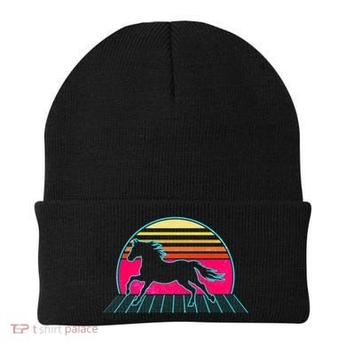 Retro Running Horse Silhouette Beanie