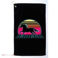 Retro Running Horse Silhouette Golf Towel thumb 0