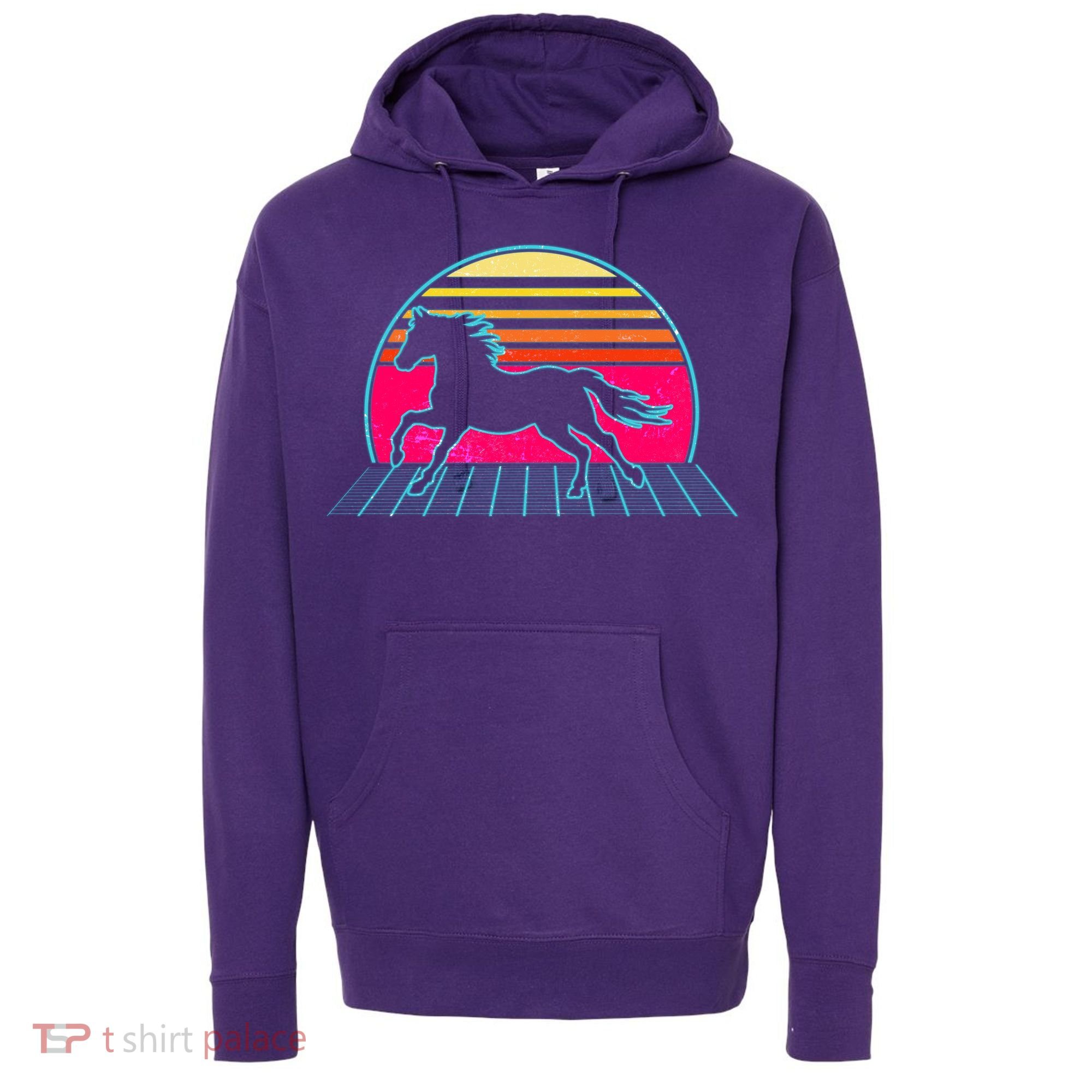 Retro Running Horse Silhouette Hoodie