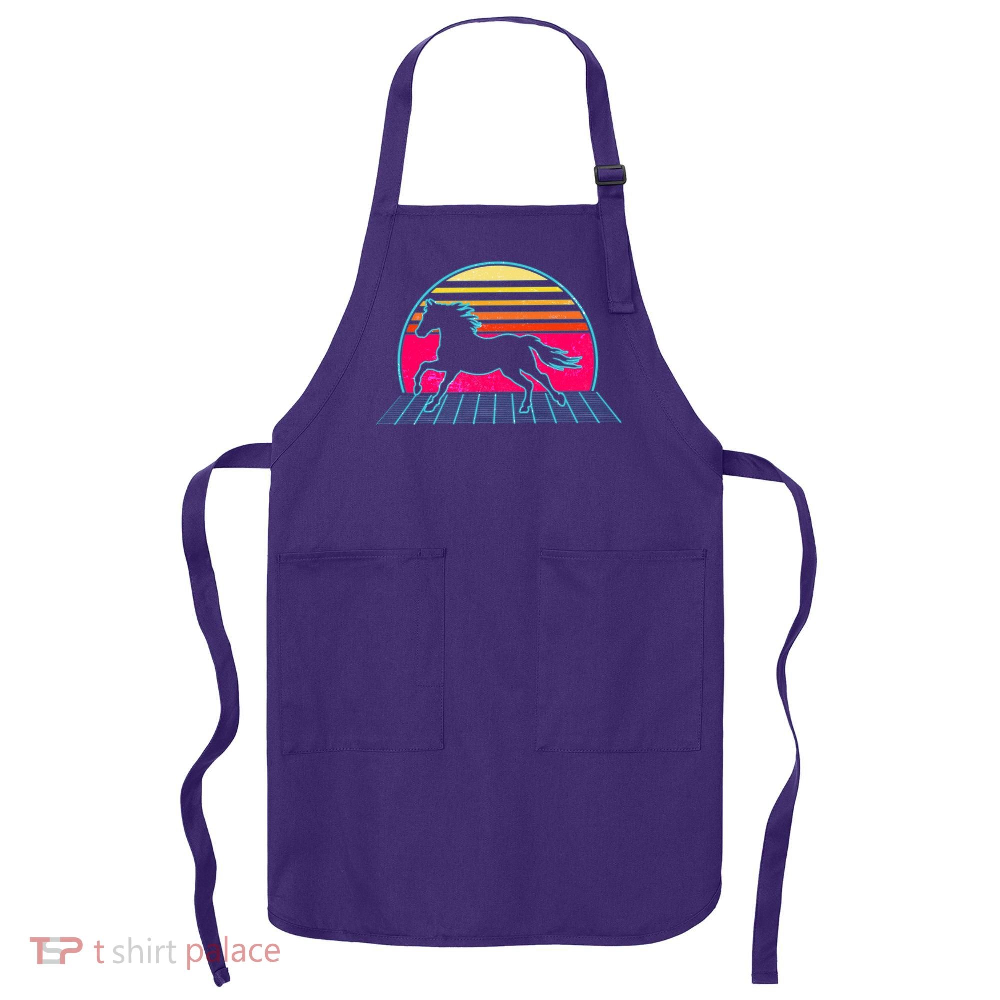 Retro Running Horse Silhouette Apron