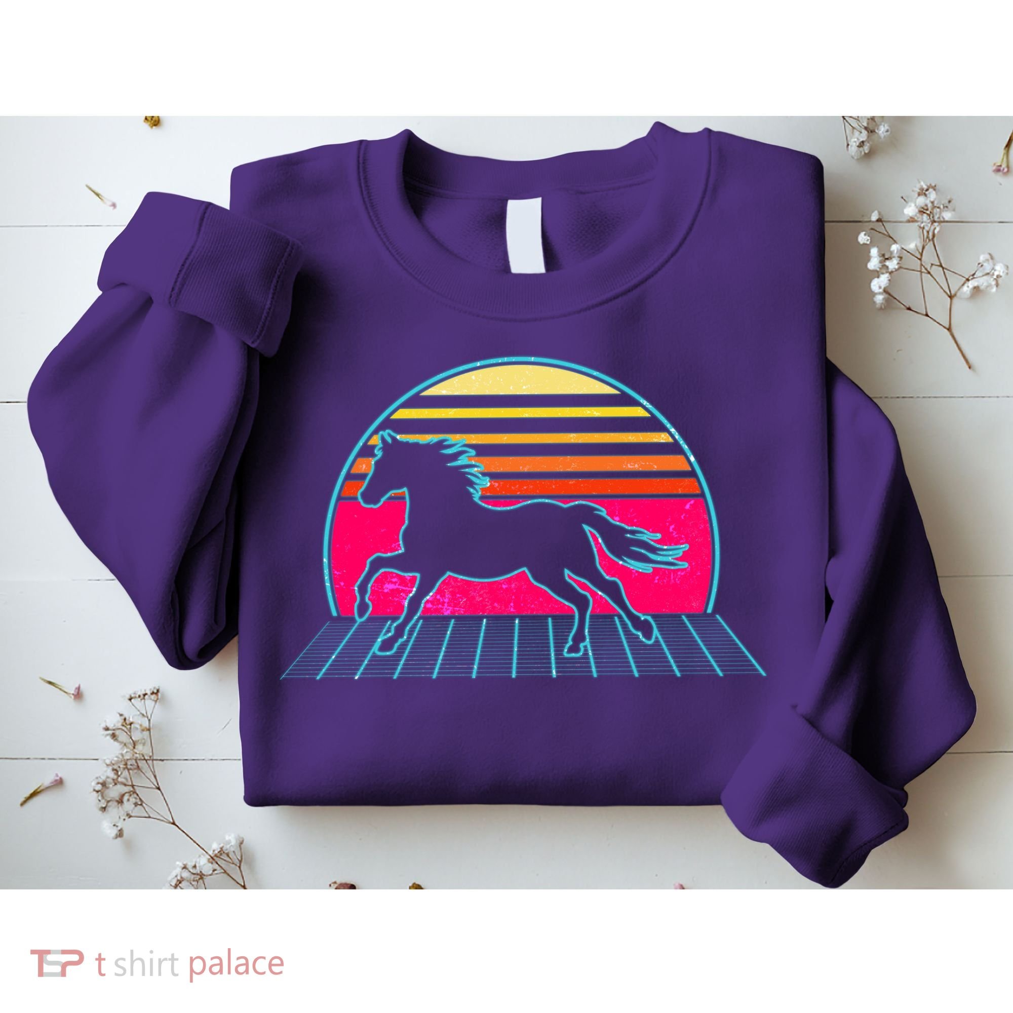 Retro Running Horse Silhouette Sweatshirt