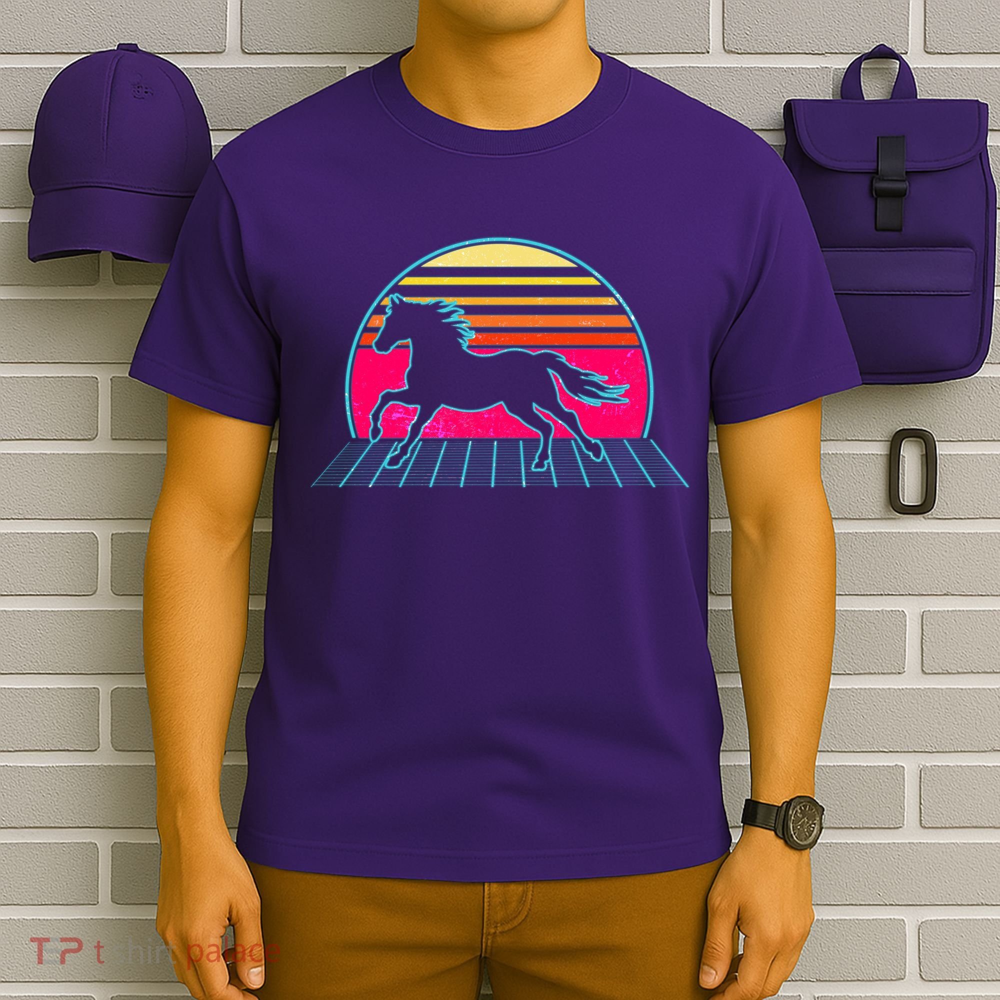 Retro Running Horse Silhouette T-Shirt