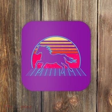 Retro Running Horse Silhouette Coaster