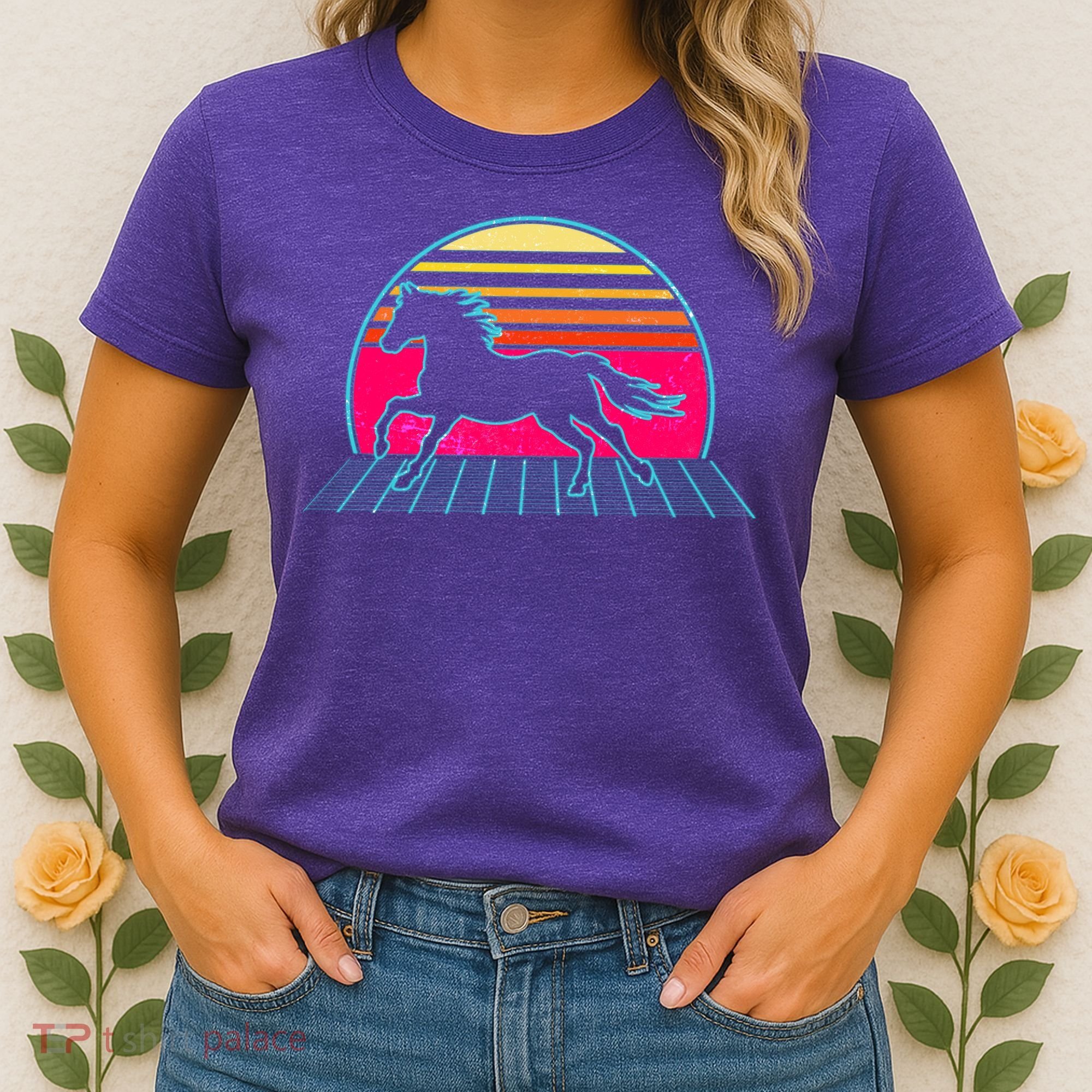 Retro Running Horse Silhouette Women's T-Shirt