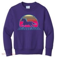 Retro Running Horse Silhouette Kids Sweatshirt thumb 0