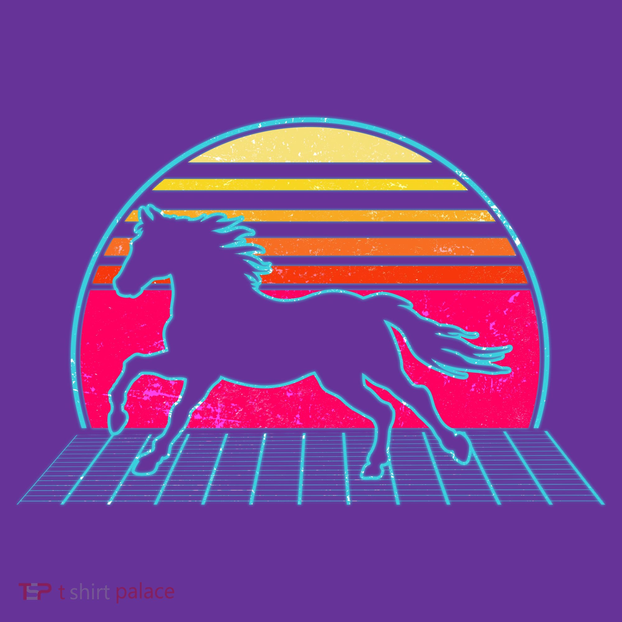 Retro Running Horse Silhouette Kids Sweatshirt