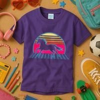 Retro Running Horse Silhouette Kids T-Shirt thumb 3