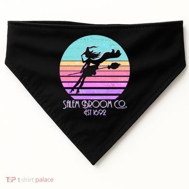 Retro Salem Broom Co. Est 1692 Halloween USA-Made Doggie Bandana