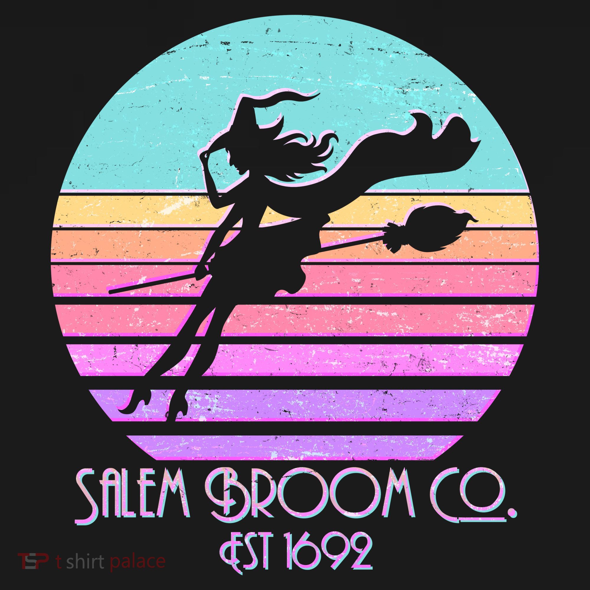 Retro Salem Broom Co. Est 1692 Halloween Bucket Hat