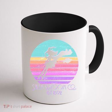 Retro Salem Broom Co. Est 1692 Halloween Coffee Mug back
