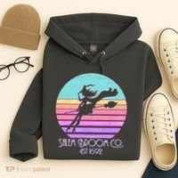 Retro Salem Broom Co. Est 1692 Halloween Hoodie thumb 4
