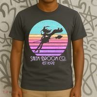 Retro Salem Broom Co. Est 1692 Halloween T-Shirt thumb 3