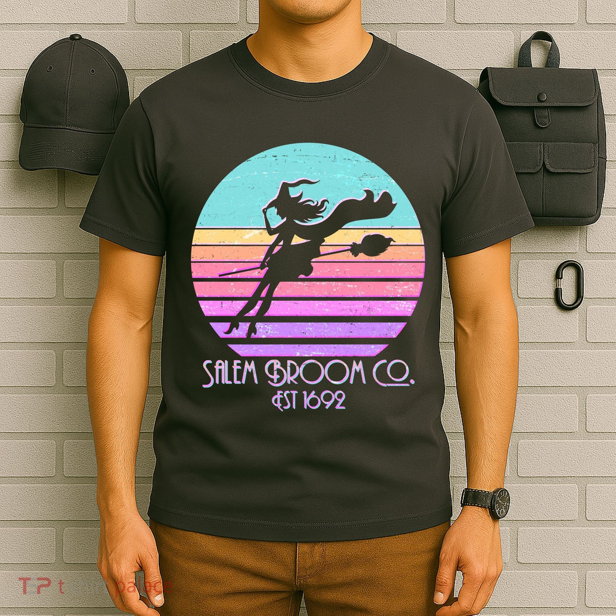 Retro Salem Broom Co. Est 1692 Halloween T-Shirt