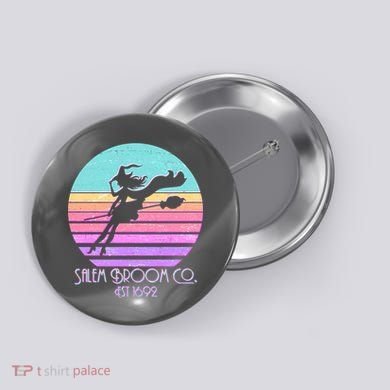 Retro Salem Broom Co. Est 1692 Halloween Button