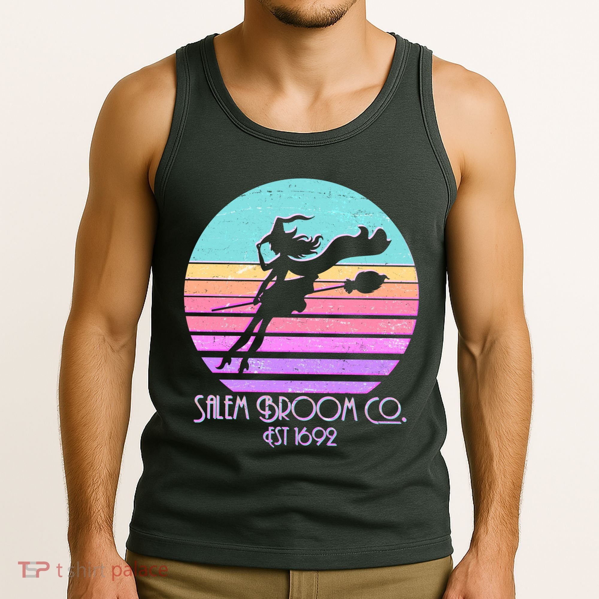 Retro Salem Broom Co. Est 1692 Halloween Tank Top