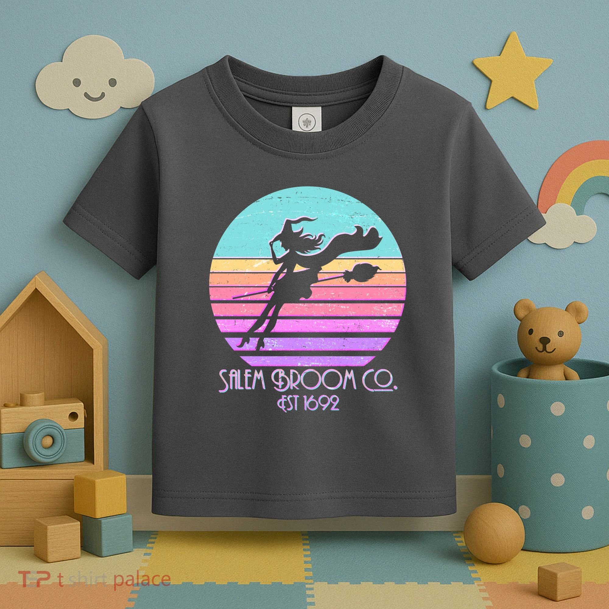 Retro Salem Broom Co. Est 1692 Halloween Toddler T-Shirt