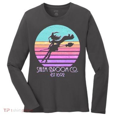 Retro Salem Broom Co. Est 1692 Halloween Women's Long Sleeve Shirt