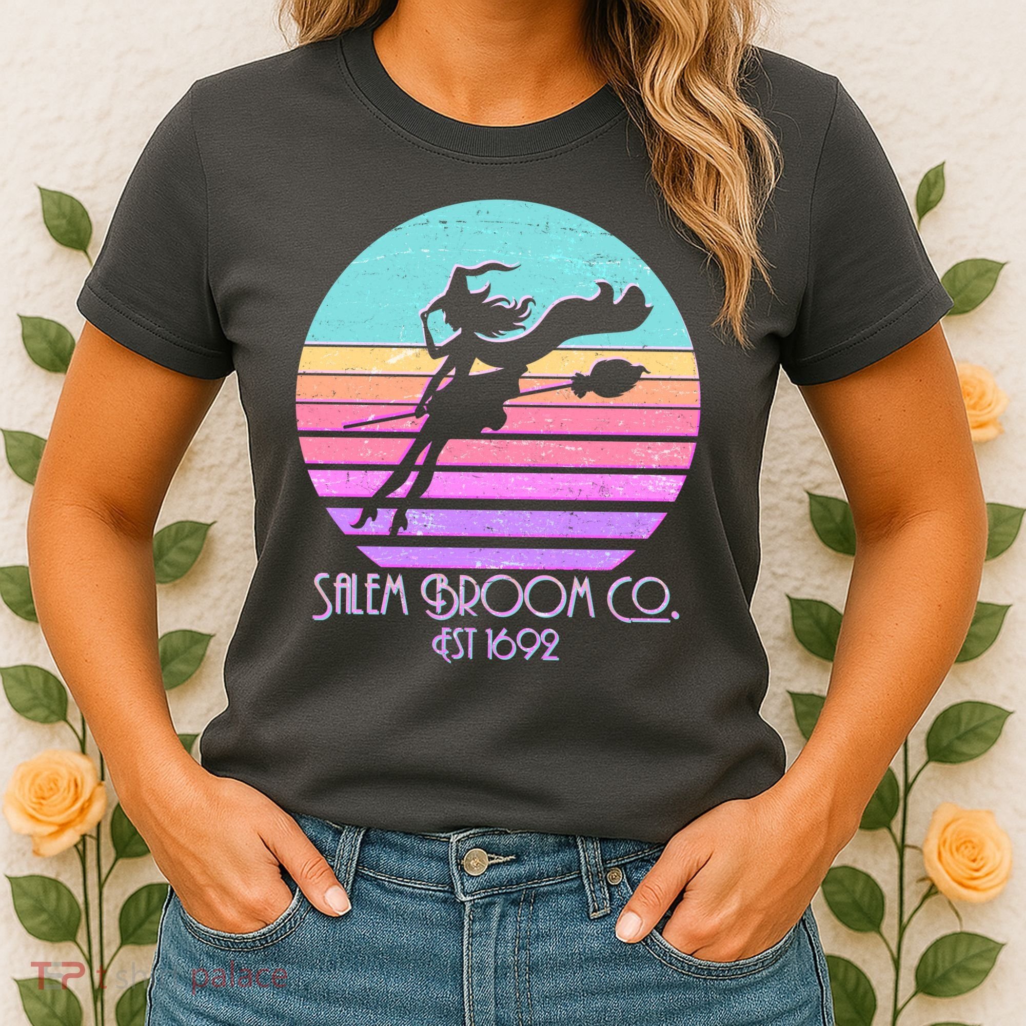 Retro Salem Broom Co. Est 1692 Halloween Women's T-Shirt