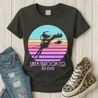 Retro Salem Broom Co. Est 1692 Halloween Women's T-Shirt thumb 3