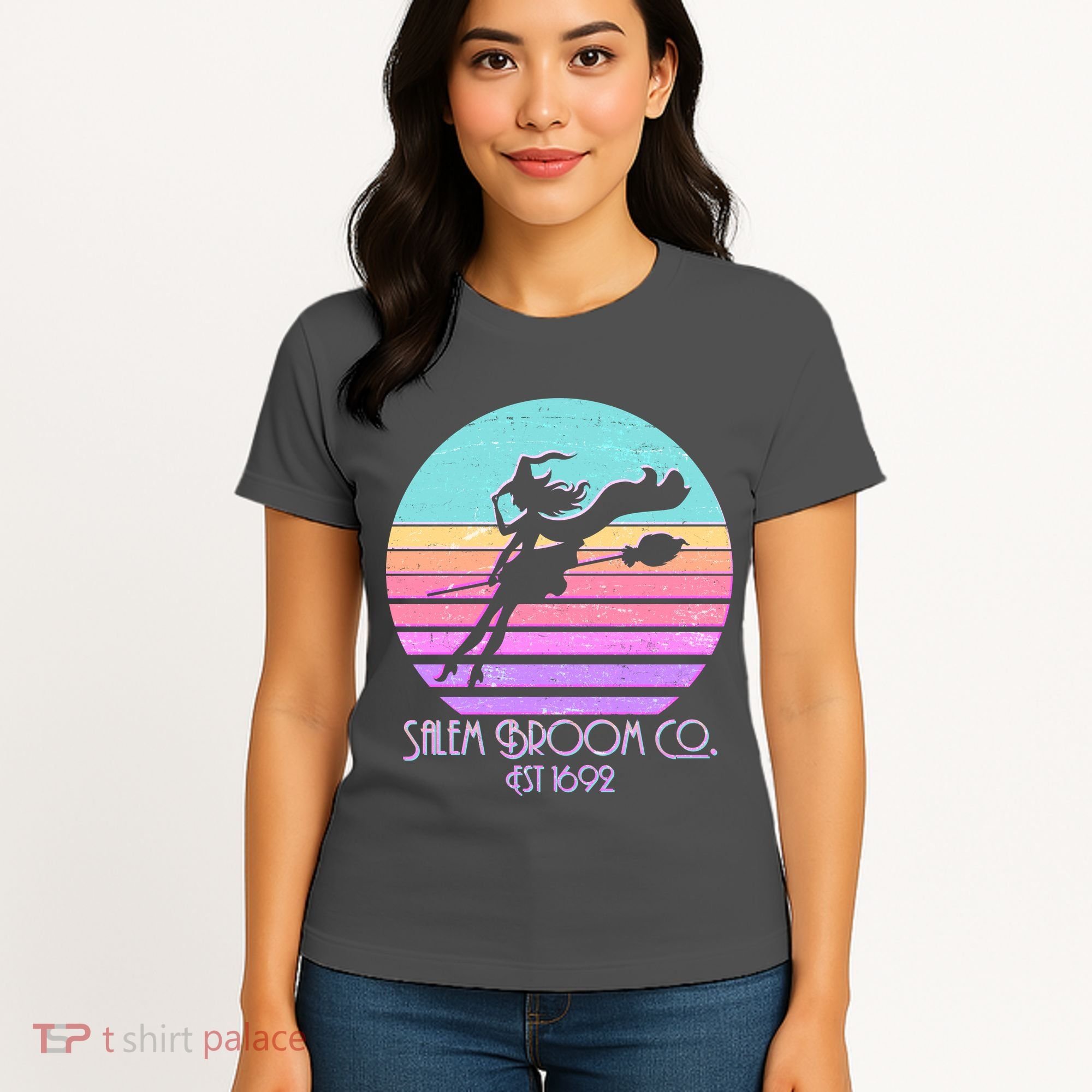 Retro Salem Broom Co. Est 1692 Halloween Women's T-Shirt