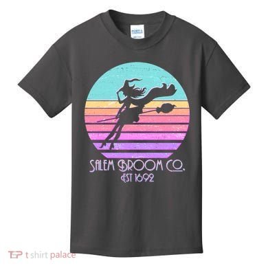 Retro Salem Broom Co. Est 1692 Halloween Kids T-Shirt