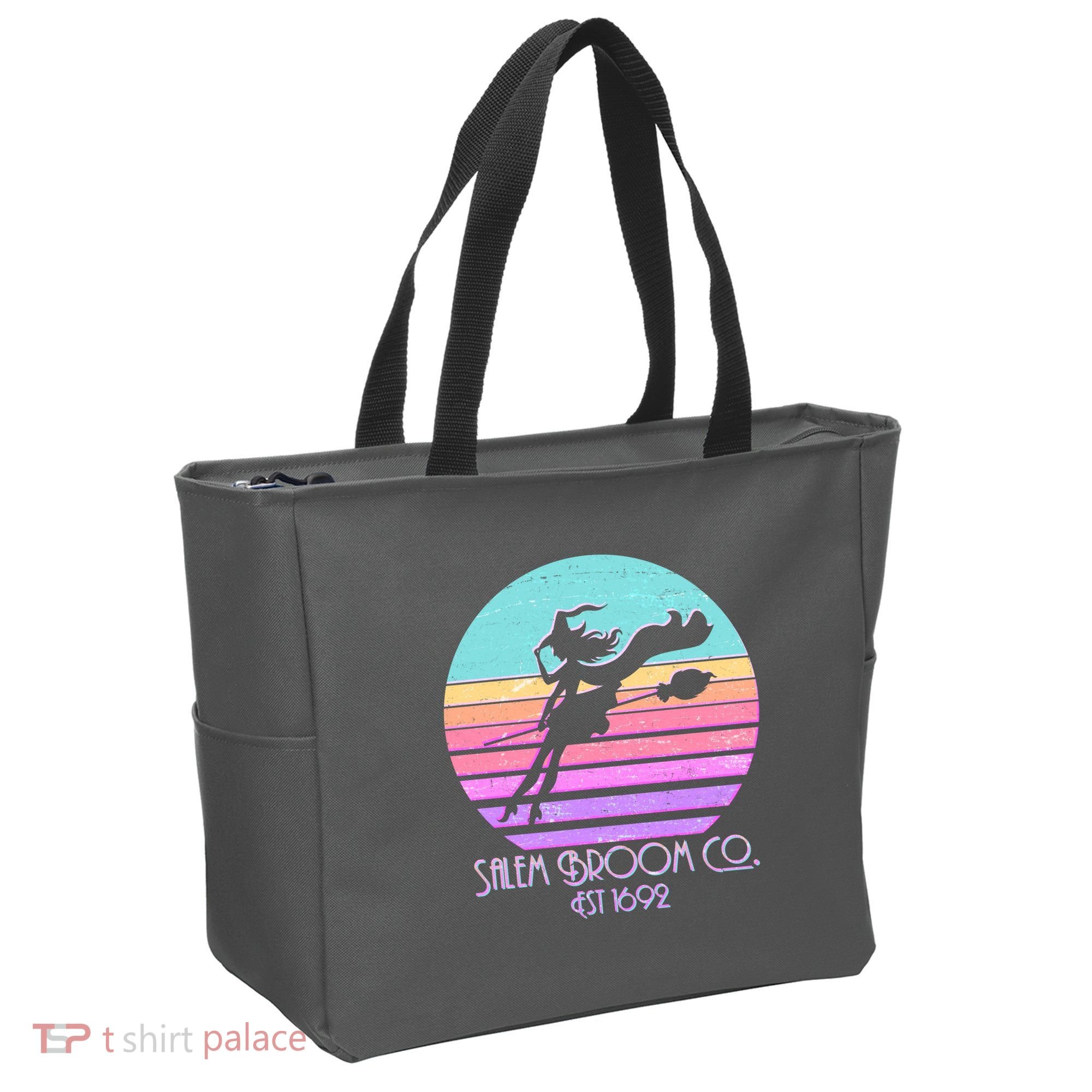 Retro Salem Broom Co. Est 1692 Halloween Tote Bag
