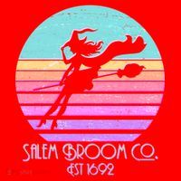 Retro Salem Broom Co. Est 1692 Halloween Santa Hat thumb 1