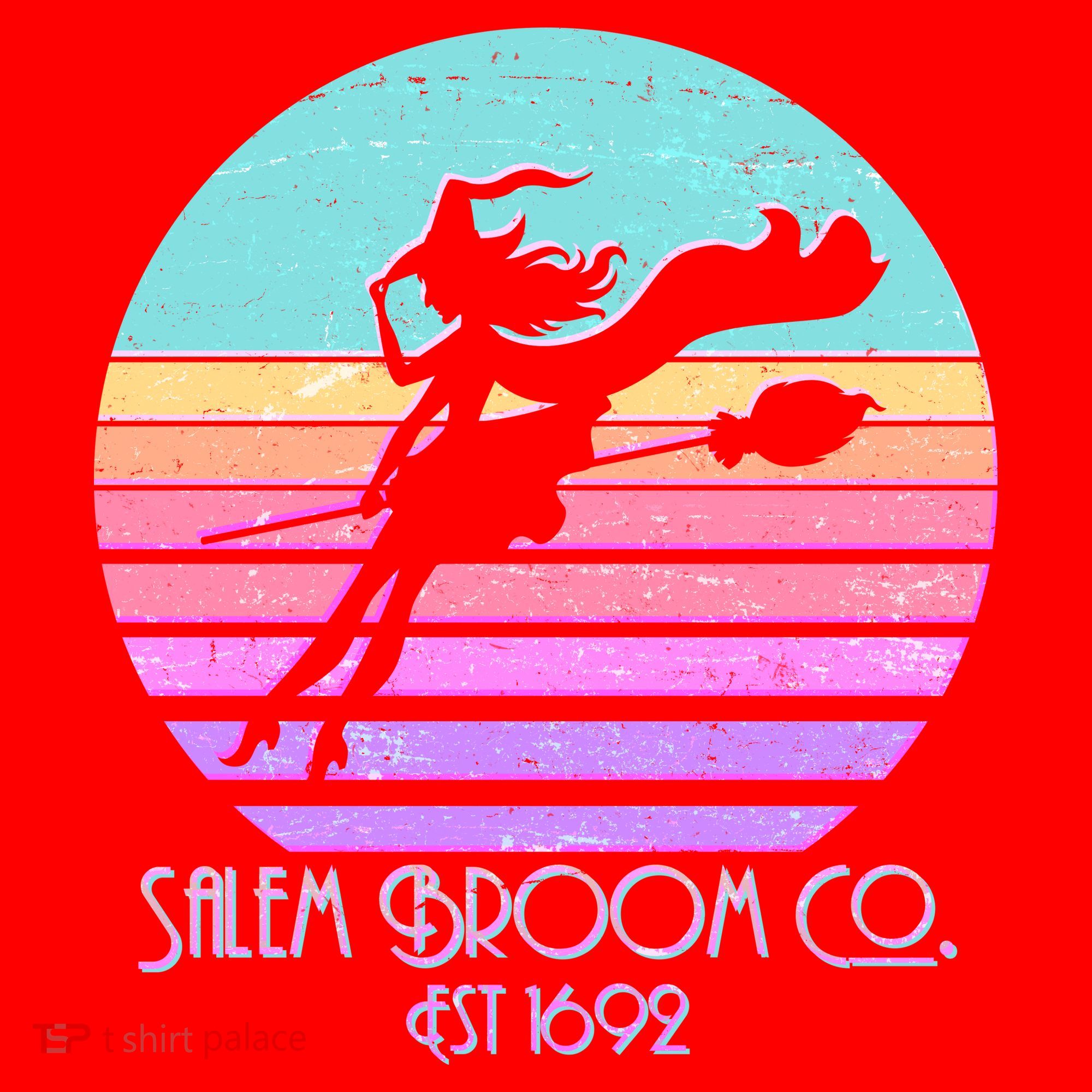Retro Salem Broom Co. Est 1692 Halloween Santa Hat