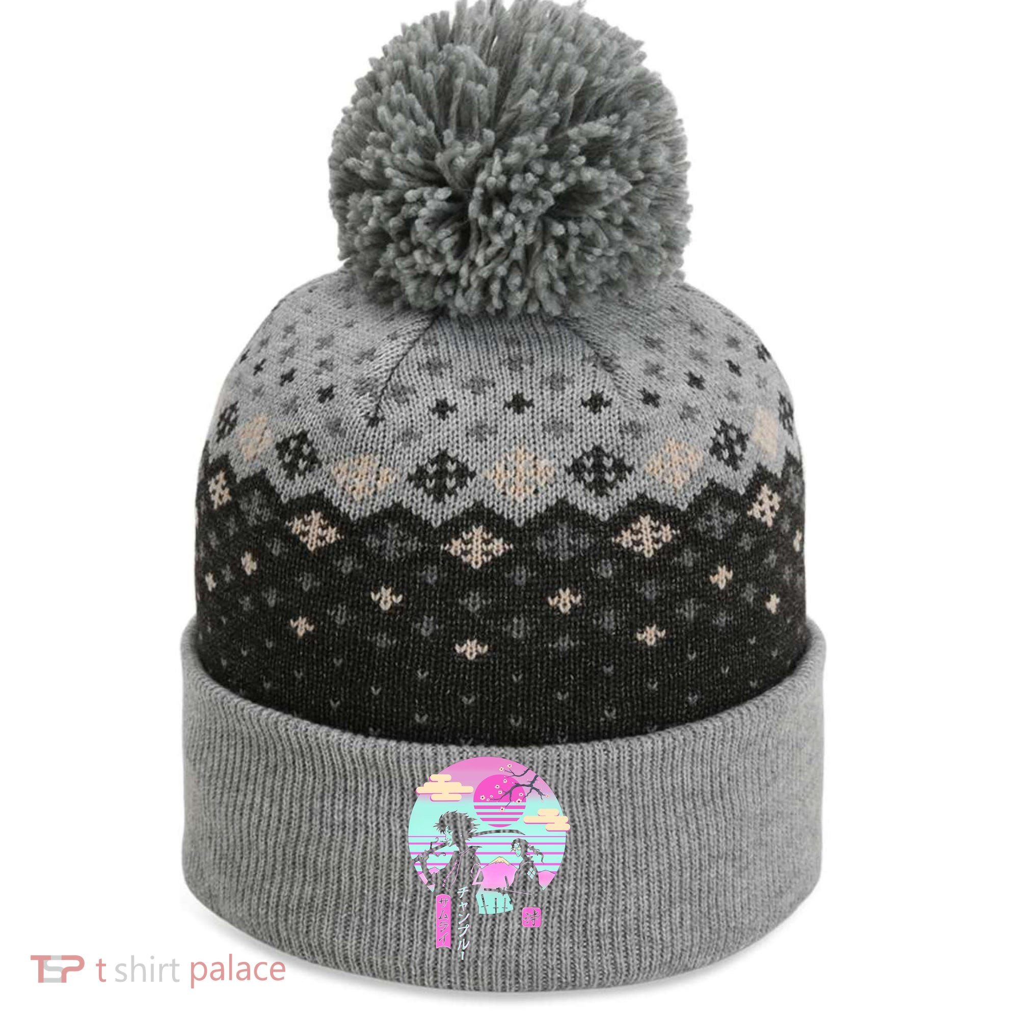 Retro Samurai Chillhop Anime The Baniff Cuffed Pom Beanie
