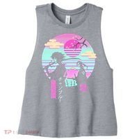 Retro Samurai Chillhop Anime Women's Racerback Cropped Tank thumb 0
