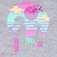 Retro Samurai Chillhop Anime Women's Racerback Cropped Tank thumb 2