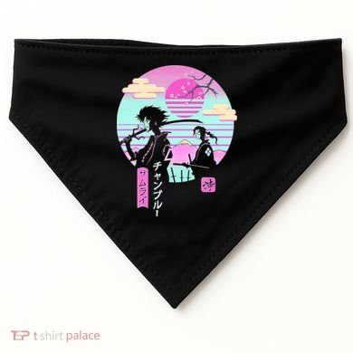 Retro Samurai Chillhop Anime USA-Made Doggie Bandana