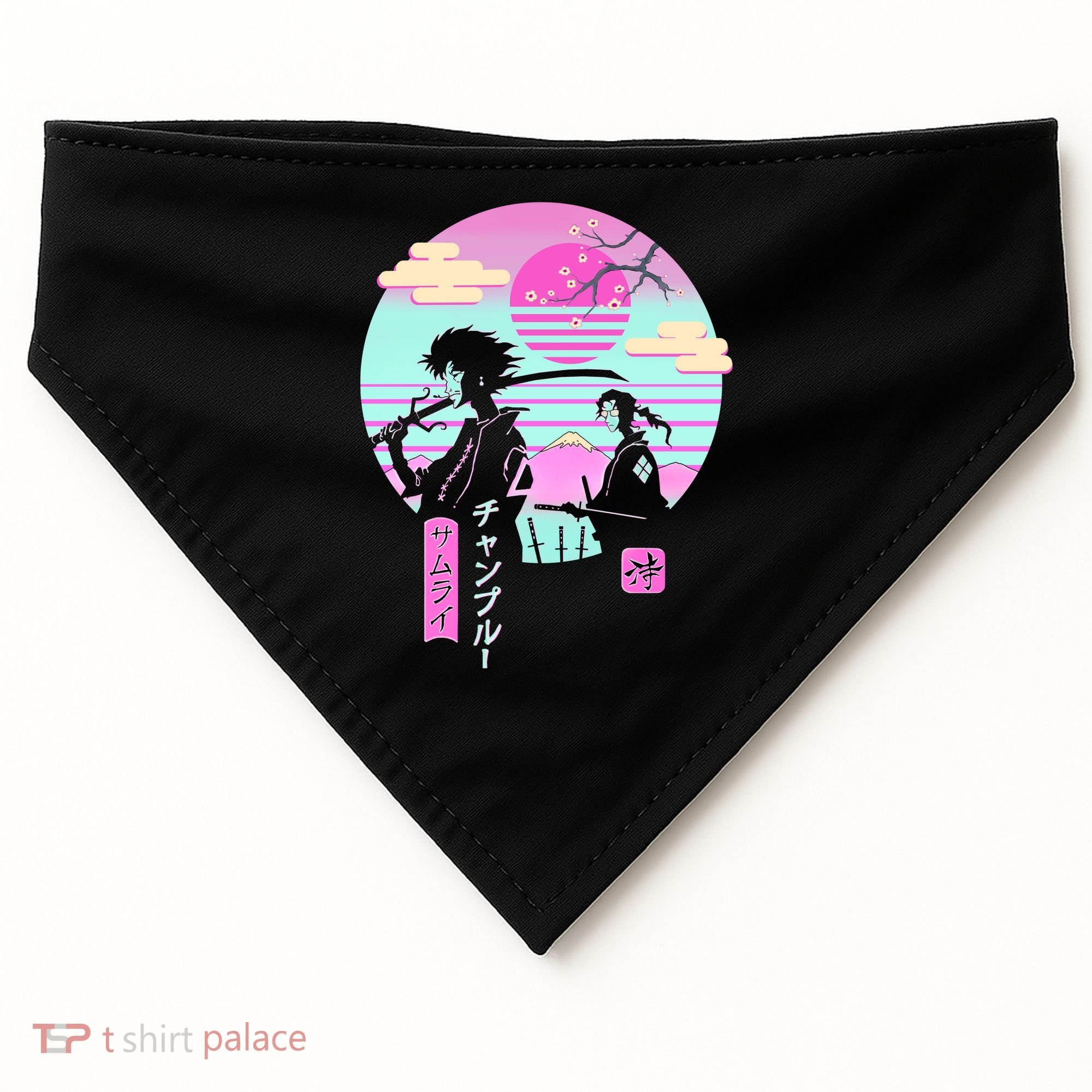 Retro Samurai Chillhop Anime USA-Made Doggie Bandana