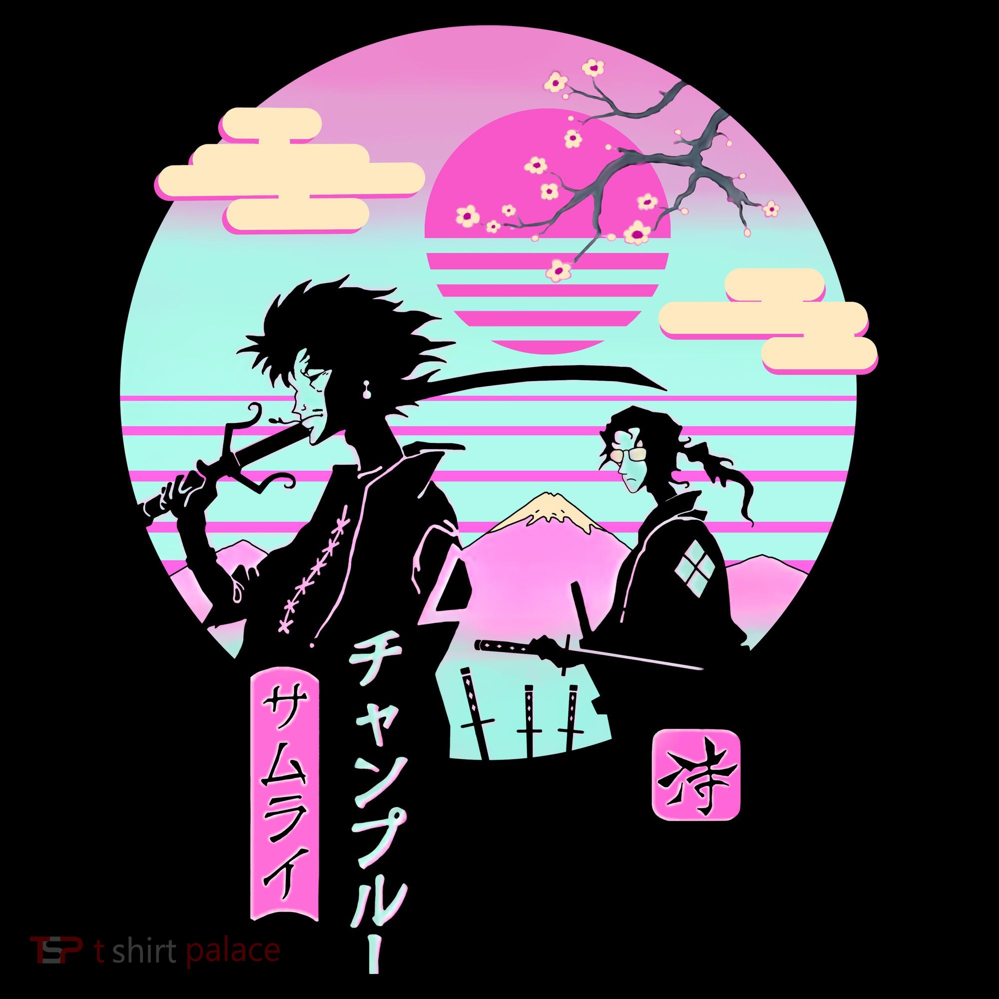 Retro Samurai Chillhop Anime USA-Made Doggie Bandana