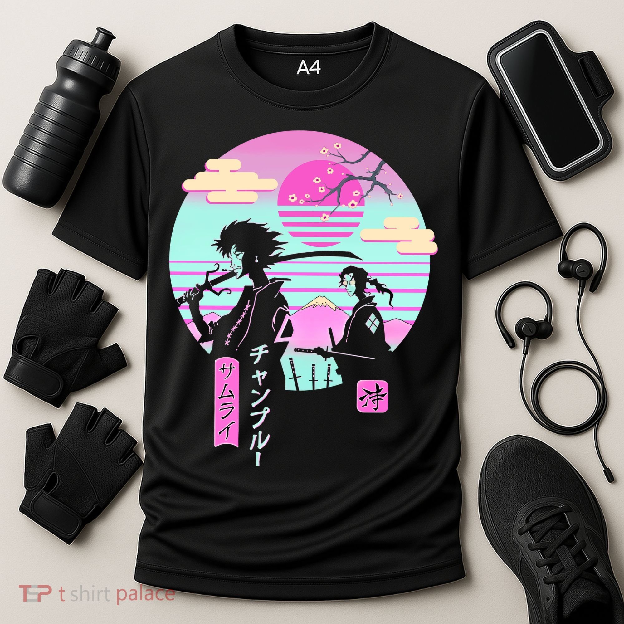 Retro Samurai Chillhop Anime Cooling Performance Crew T-Shirt