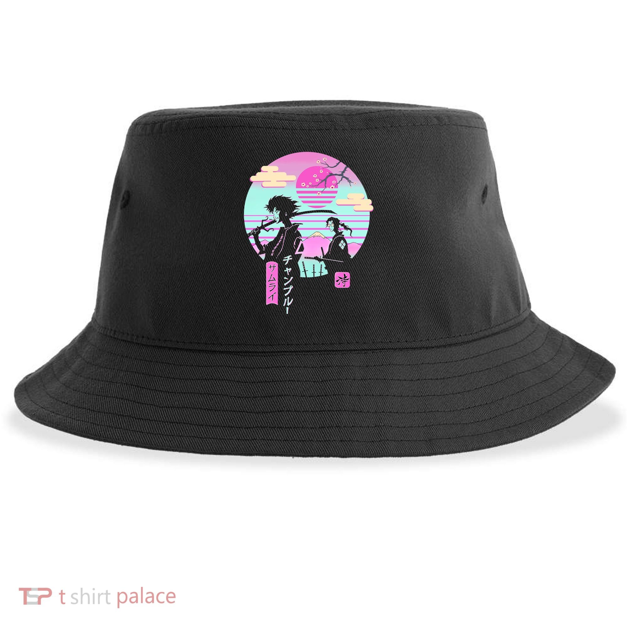 Retro Samurai Chillhop Anime Sustainable Bucket Hat