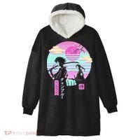 Retro Samurai Chillhop Anime Hooded Wearable Blanket thumb 0