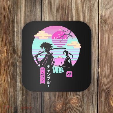 Retro Samurai Chillhop Anime Coaster