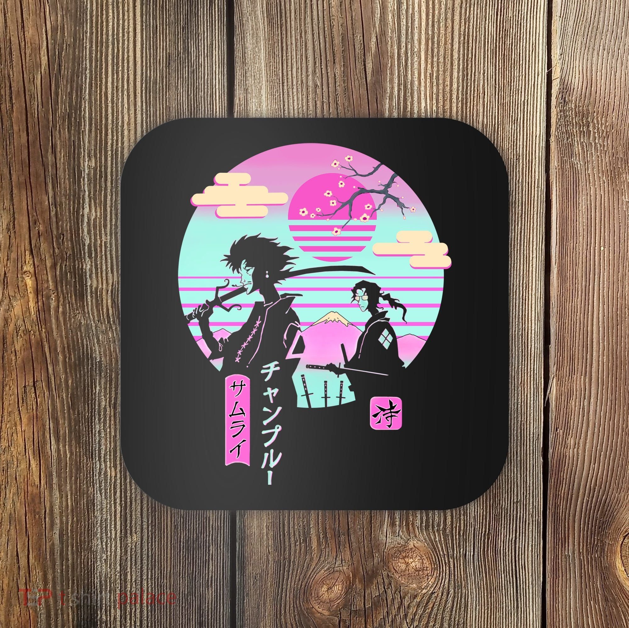 Retro Samurai Chillhop Anime Coaster