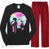 Retro Samurai Chillhop Anime Long Sleeve Pajama Set thumb 0